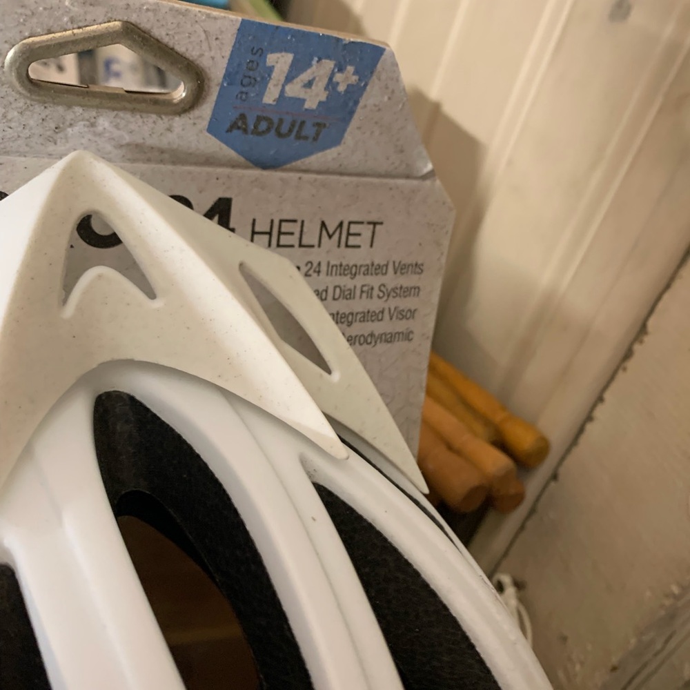 White and Lavender Bike Helmet - Picture 2 of 2